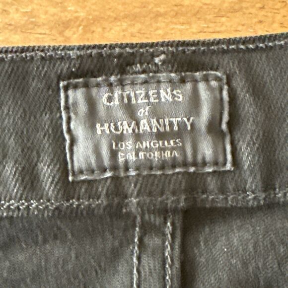 Citizens of Humanity Olivia Crop High Rise Slim Black Jeans Size 28 Button Fly - Picture 7 of 12